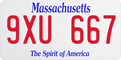 MA license plate 9XU667
