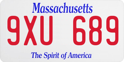 MA license plate 9XU689
