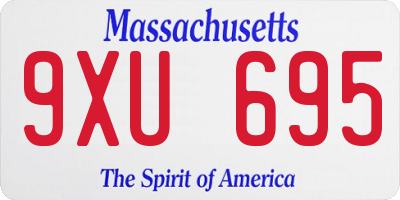 MA license plate 9XU695