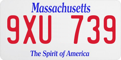 MA license plate 9XU739