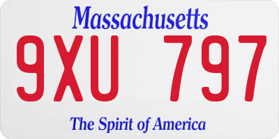 MA license plate 9XU797