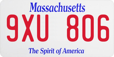 MA license plate 9XU806