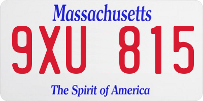 MA license plate 9XU815