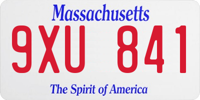 MA license plate 9XU841