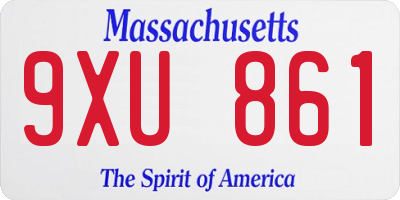 MA license plate 9XU861