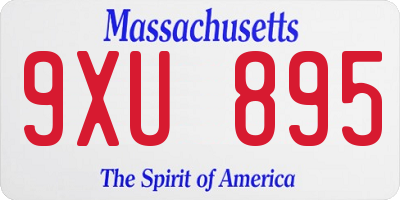 MA license plate 9XU895