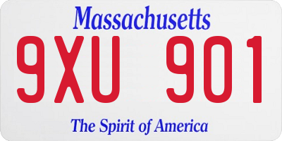MA license plate 9XU901