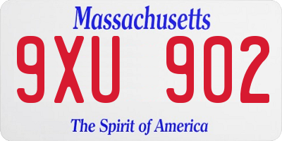 MA license plate 9XU902