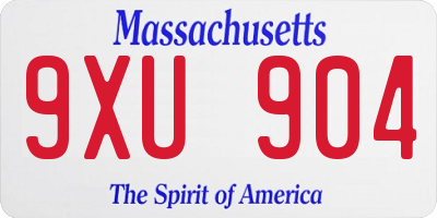 MA license plate 9XU904