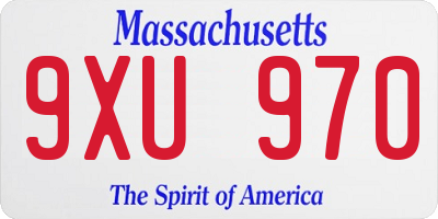 MA license plate 9XU970