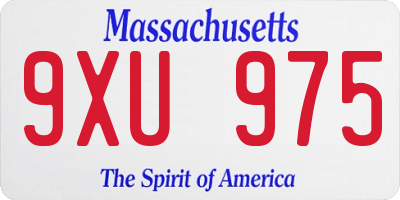 MA license plate 9XU975