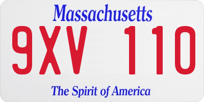 MA license plate 9XV110