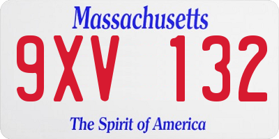 MA license plate 9XV132