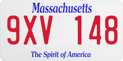 MA license plate 9XV148