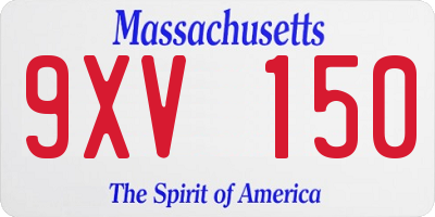 MA license plate 9XV150