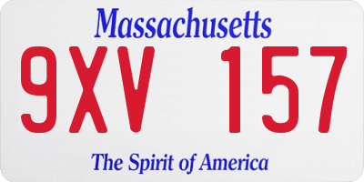 MA license plate 9XV157