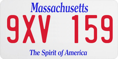 MA license plate 9XV159