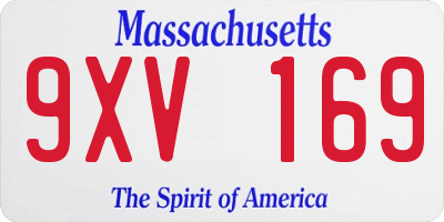 MA license plate 9XV169