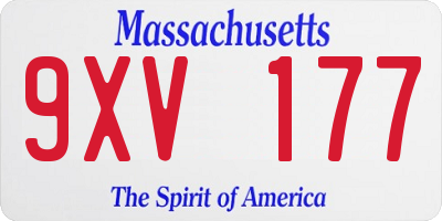 MA license plate 9XV177