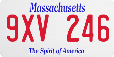 MA license plate 9XV246