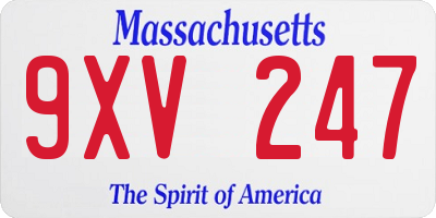 MA license plate 9XV247