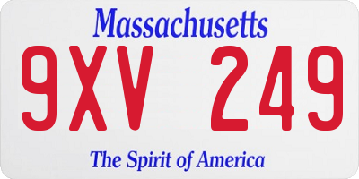 MA license plate 9XV249