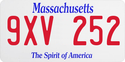 MA license plate 9XV252