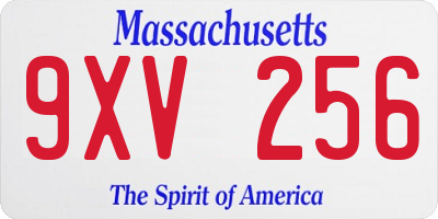 MA license plate 9XV256
