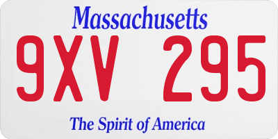 MA license plate 9XV295