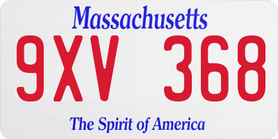 MA license plate 9XV368