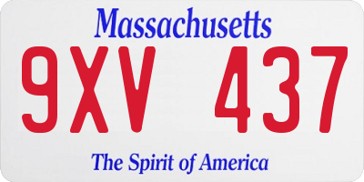 MA license plate 9XV437