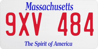 MA license plate 9XV484