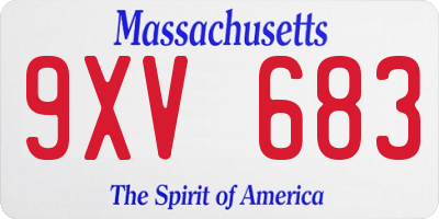MA license plate 9XV683