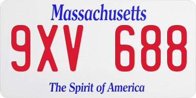 MA license plate 9XV688