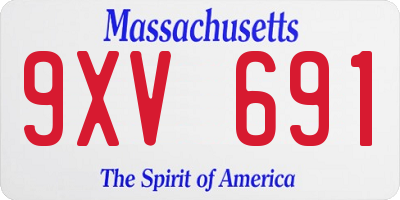 MA license plate 9XV691