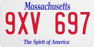 MA license plate 9XV697