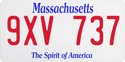 MA license plate 9XV737