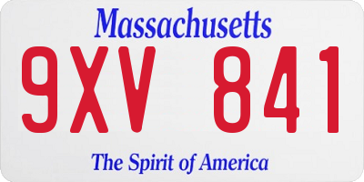 MA license plate 9XV841