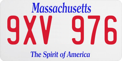 MA license plate 9XV976