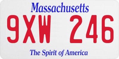 MA license plate 9XW246
