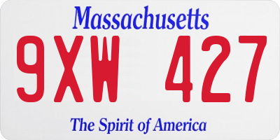MA license plate 9XW427