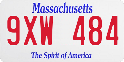 MA license plate 9XW484