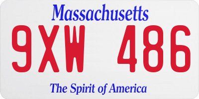 MA license plate 9XW486