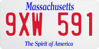 MA license plate 9XW591