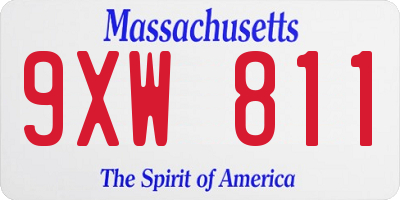 MA license plate 9XW811