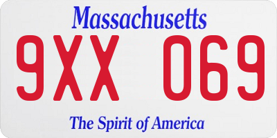 MA license plate 9XX069