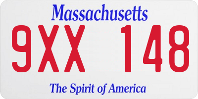 MA license plate 9XX148