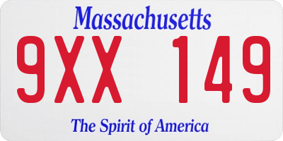 MA license plate 9XX149