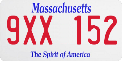 MA license plate 9XX152