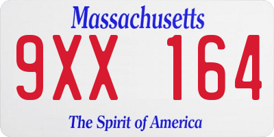 MA license plate 9XX164